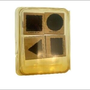 STAMPIN up! Little Shapes wooden rubber stamp set.